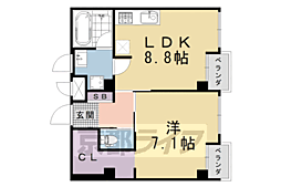 く志げ五条 1LDKの間取図画像