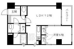 エクシオ京都御池 1LDKの間取図画像
