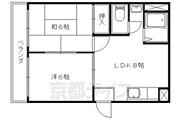 VIP一言寺 2LDKの間取図画像