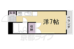 パレスカツラ ワンルームの間取図画像