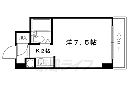 大林マンション 1Kの間取図画像