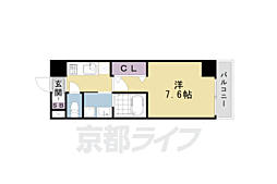 アクアプレイス京都洛南3 1Kの間取図画像
