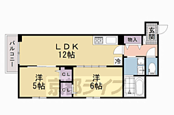 ヒカルサ枚方高野道 2LDKの間取図画像