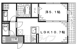 ルラシオン里町 1LDKの間取図画像
