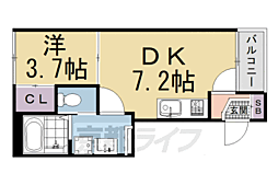 ハーモニーテラス祐 1DKの間取図画像