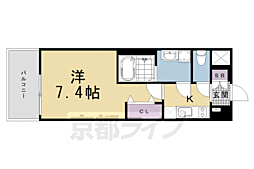 京都市伏見区竹田向代町川町マンション 1Kの間取図画像