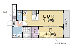 Vivace丹波橋 1LDKの間取図画像