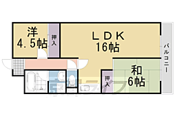 メロディーハイム長岡京 2LDKの間取図画像