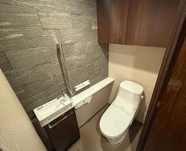 手洗い場付きのトイレ。