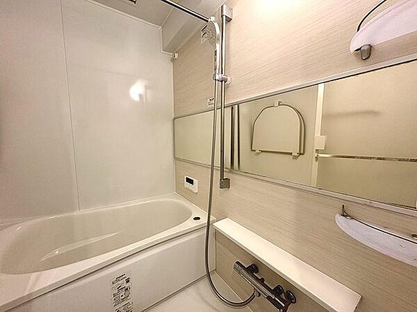 広々とした浴槽を備えたバスルーム。毎日の入浴時間を、ゆったりとくつろげる癒しのひとときへと演出します。