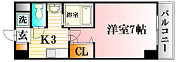 イマニシビル 3階1Kの間取り