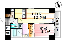 サンテドール 5階1LDKの間取り