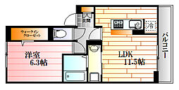 クラウドMR 3階1LDKの間取り