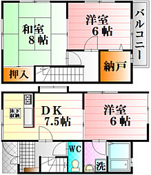 レジデンスくろかわＣ 1階3DKの間取り