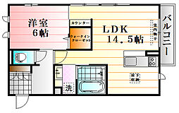 Cygnus 1階1LDKの間取り