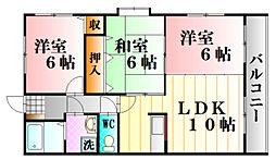 シャンペトル 3階3LDKの間取り