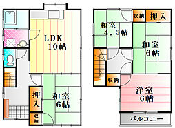JR可部線 緑井駅 徒歩6分の賃貸一戸建て 4LDKの間取り
