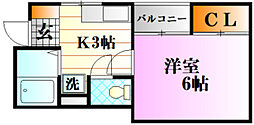 垣内ビル 1Kの間取図画像