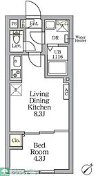 Aglaia 新宿横寺町 1LDKの間取図画像