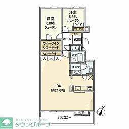 パーク・ハイム氷川台西 2LDKの間取図画像
