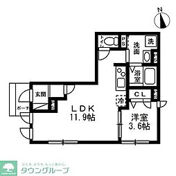 D-room梶原 1LDKの間取図画像