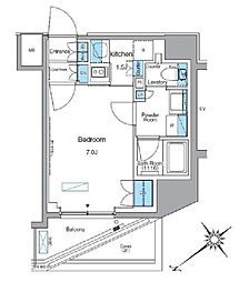 ルフォンプログレ赤塚 1Kの間取図画像