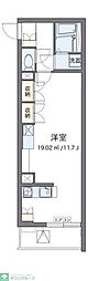 レオネクストエクセルアサヒ6 ワンルームの間取図画像
