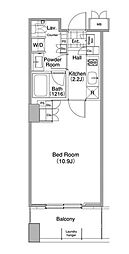 コンフォリア東池袋WEST 1Kの間取図画像