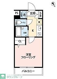 スカイコート中村橋第3 1Kの間取図画像