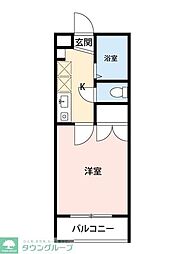 ロックヒル豊島園 1Kの間取図画像