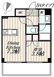 ロイジェント豊島園 1DKの間取図画像