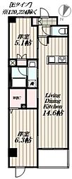 ロイジェント豊島園 2LDKの間取図画像