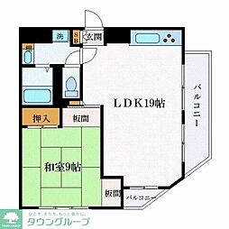 西武池袋線 石神井公園駅 徒歩16分の賃貸マンション 10階1LDKの間取り