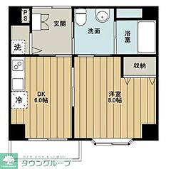西武池袋線 秋津駅 徒歩13分の賃貸マンション 2階1DKの間取り