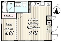 パッサカリア南大塚 3階1LDKの間取り