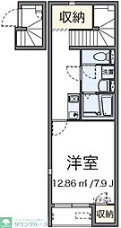 レオネクストすこやか 2階1Kの間取り