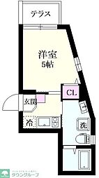 西武池袋線 富士見台駅 徒歩7分の賃貸アパート 1階1Kの間取り