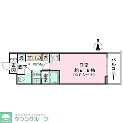 ホワイトカウンティ富士見台 1階1Kの間取り