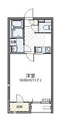 レオネクストジャルダンII 1階1Kの間取り