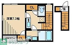 レオネクストアロハステイツ 1階1Kの間取り