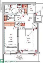 JR山手線 池袋駅 徒歩14分の賃貸マンション 4階2Kの間取り