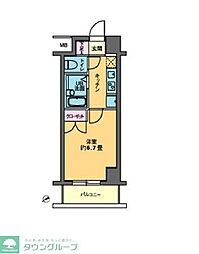 東京メトロ有楽町線 要町駅 徒歩2分の賃貸マンション 12階1Kの間取り