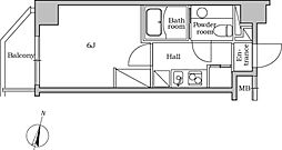 西武池袋線 中村橋駅 徒歩5分の賃貸マンション 3階1Kの間取り
