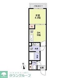 西武新宿線 東伏見駅 徒歩10分の賃貸アパート 3階1DKの間取り