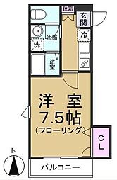 ＦＬＡＴ氷川町 3階1Kの間取り