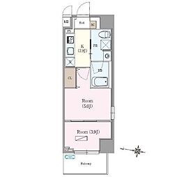 西武池袋線 練馬高野台駅 徒歩13分の賃貸マンション 7階2Kの間取り