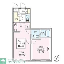 東京メトロ有楽町線 平和台駅 徒歩5分の賃貸マンション 4階1LDKの間取り