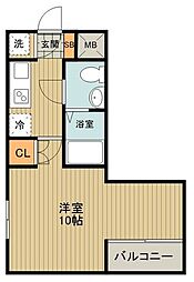 東武東上線 下赤塚駅 徒歩10分の賃貸マンション 5階1Kの間取り