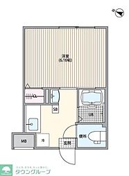 都営大江戸線 練馬春日町駅 徒歩2分の賃貸マンション 4階1Kの間取り