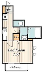 サザンハウス 1階1Kの間取り